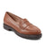 Brown leather loafer shoe on a white background