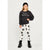 Sinsay Girl's Black with a White Text Sweatshirt and a Matching White Floral Leggings Set