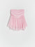 Pink strapless top on a white background