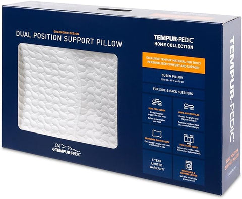 Tempur-Pedic Dual Position Support Memory F White And Gray Standard ABT34