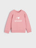 Pink sweatshirt with 'I ❤️ MOMMY' text on a light gray background