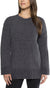 Matty M Women's Gray Chenille Crewneck Tunic Sweater