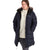 Marmot Women's Navy Montreal Hooded Faux-Fur-Trim Coat