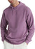 Purple hoodie worn by a person on a white background