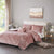Intelligent Design King/Cal King Dusty Rose Felicia Blush Velvet Diamond Quilting Comforter Set | Intelligent Design In Lebanon