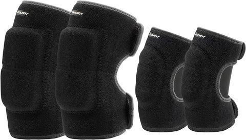 Eulant Black Protectors Soft Elbow Pads and Knee Pads for Kids A407(fl268)
