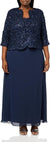 Alex Evenings Women's Navy Plus Size Glitter Two Piece Dress Set | Alex Evenings In Lebanon