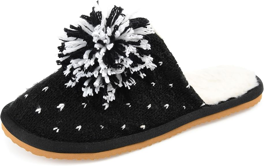 Journee Collection Women's Black Stardust Slipper| Journee Collection In Lebanon