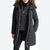 DKNY Women's Black Bib-front Light-Weight Puffer Jacket