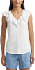 Lauren Ralph Lauren Women's White Ruffle-Trim Slub Jersey Sleeveless Blouse | Lauren Ralph Lauren In Lebanon