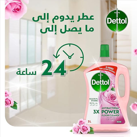 Dettol Antibacterial Power Floor Cleaner 3x Rose 900g '6295120042083