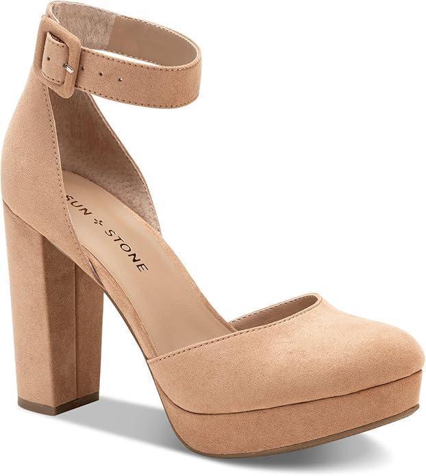 Sun Stone Women's Tan Estrella Block Heels |Sun Stone In Lebanon