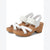 Skechers Women's White Crisscross Straps Cork Wedge Heeled Sandals