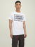 Jack & Jones Men's White Brand Logo Printed T-Shirt | Jack & Jones In Lebanon