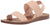 Beige sandal with criss-cross straps on a white background