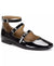 Sun Stone Women's Black Cecillee Triple Strap Mary Jane Flats | Sun Stone In Lebanon