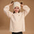 Sinsay Girl's Cream and Light Pink Horizontal Stripes Mock Neckline Sweatshirt