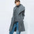 Calvin Klein Women's Gray Wool Blend Zip-Up With Belt Coat