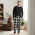 Club Room Men's Black & Grey Plaid Flannel 2-Pieces Pajama Set