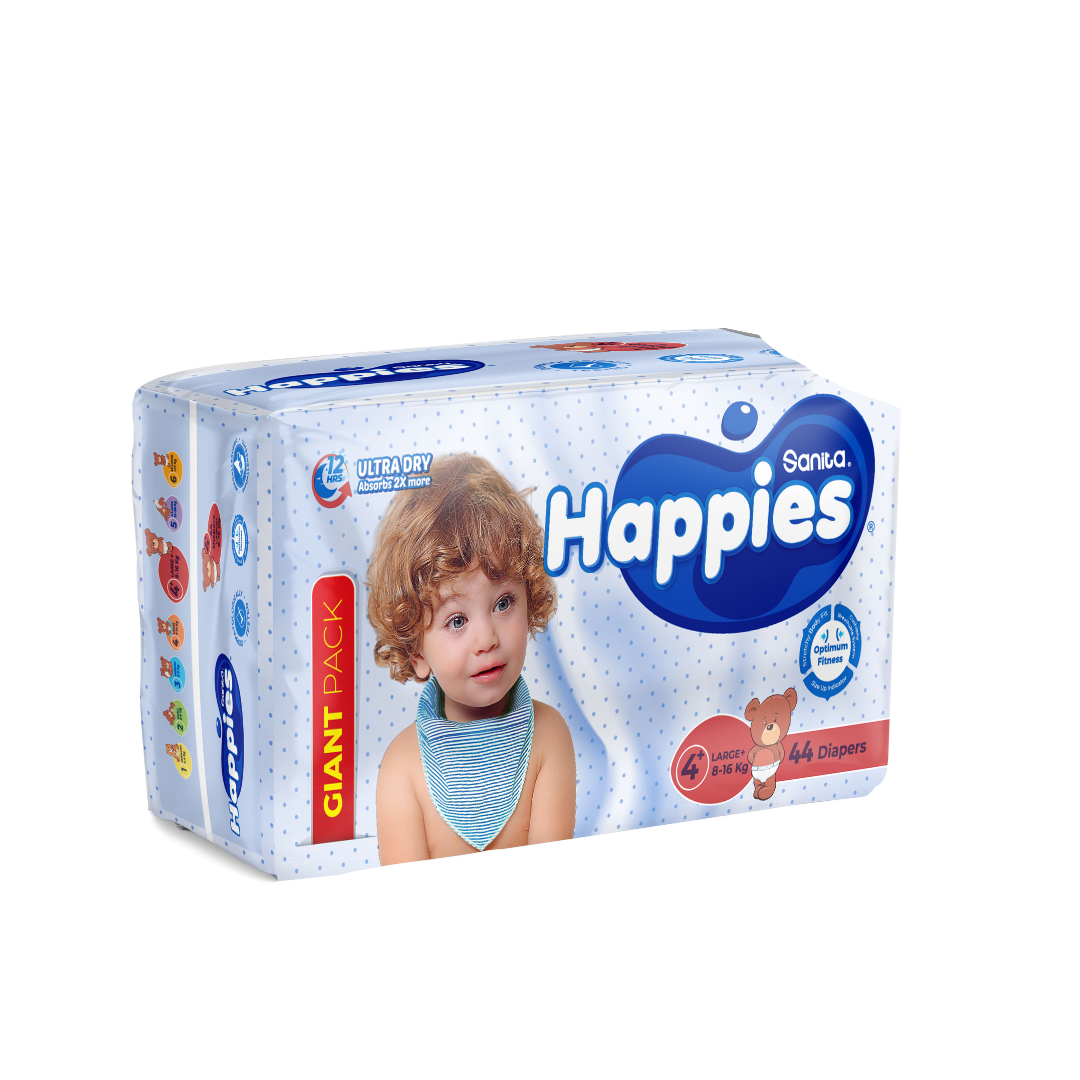 Happies Giant Pack Diapers Size 4+ (816kg) 44 Diapers SuperDokan