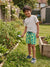 Sinsay Boy's Lime & Teal Graphic Drawstring Shorts