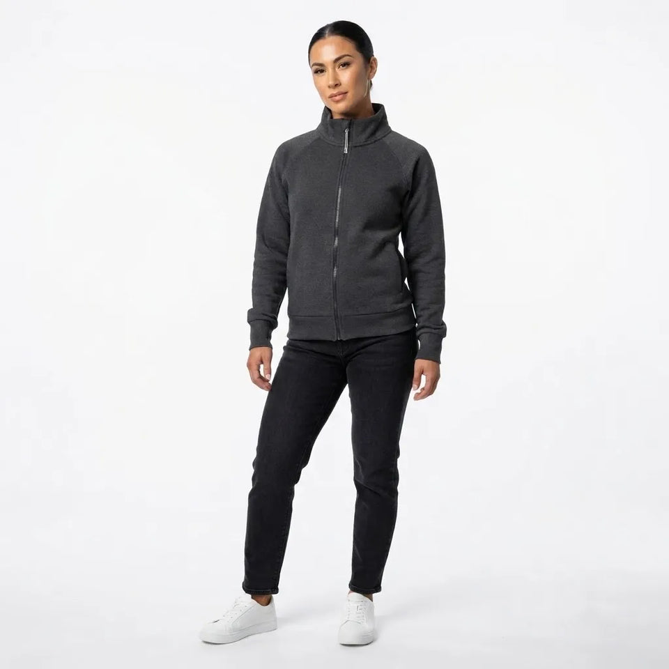 Mondetta Women's Dark Gray Fleece Full Zip Jacket