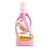 Pink bottle of Sanita fabric softener with a 3L label on a white background