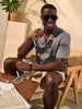 Sinsay Men's Dark Grey Linen Short Sleeves Shirt | Sinsay In Lebanon