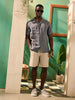 Sinsay Men's Dark Grey Linen Short Sleeves Shirt | Sinsay In Lebanon