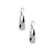 Pair of silver earrings on a white background