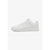 A low-top white leather sneaker shown from the side profile against a clean white background.