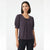 NY Collection Women's Dark Gray Puffed Short-Sleeve Blouse