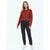 Style & Co Women's Dark Red Ribbed Crewneck Long-Sleeve Sweater