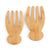 Two light natural bamboo salad servers with four tines each, displayed side-by-side on a clean white background.