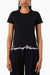 Emporio Armani Women's Black Embroidered Trim T-Shirt | Emporio Armani In Lebanon