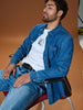 Sinsay Men's Dark Blue Denim Chest Pocket Shirt | Sinsay In Lebanon