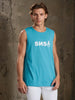 Sinsay Men's Blue Printed Sleeveless Tank Top | Sinsay In Lebanon