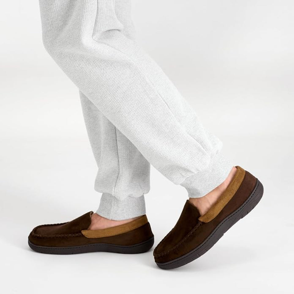 Haggar Men's Brown Memory Foam Comfort Loafers
