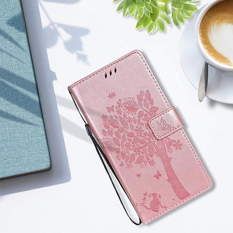 Ikziwreo - Case for Xiaomi Redmi Note 11 Pro 5G/Note 11 Pro [2x Tempered Glass] Folio Protective Flip Case PU Leather [Magnetic Closure][Card Slots][Stand Feature]-Rose Gold A243 (od17)
