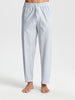 Light blue striped pajama pants on a white background