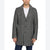 Sean John Men's Black/White Single Breasted Herringbone Coat
