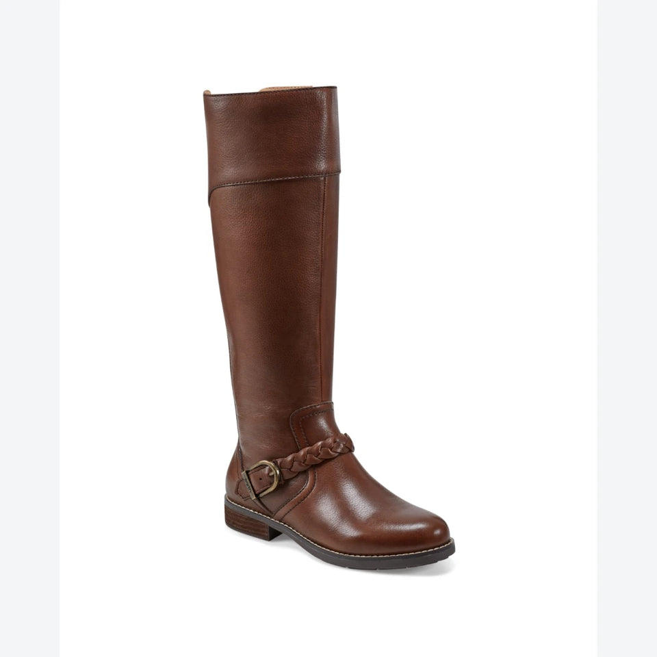 Earth Women's Brown Mira Round Toe High Shaft Casual Regular Calf Boots
