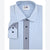 Tayion Collection Men's Blue Slim-Fit Stripe-Placket Dress Shirt
