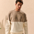 Sinsay Men's Beige Color Blocked Crewneck Sweatshirt