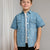 Sinsay Boy's Blue All Over Printed Denim Shirt