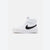 A white Nike high-top sneaker with a black Swoosh logo, shown from the side on a clean white background.