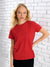 Sinsay Women's Red Short Sleeve Cotton T-Shirt | Sinsay In Lebanon