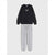 Sinsay Boy's Black Sweatshirt with a Grey Adjustable Waist Sweatpants Set