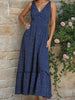 Sinsay Women's Navy Blue Polka Dot Ruffle Maxi Dress | Sinsay In Lebanon