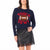 Vince Camuto Women's Navy Football Graphic Knit Sweater